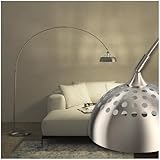 tectake® Bogenleuchte, Bogenlampe, Stehlampe Wohnzimmer, Esszimmerlampe modern, Schirmlampe...