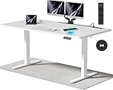 Airfish Höhenverstellbarer Schreibtisch mit Kabelloser Ladestation und Steckdose mit USB 160 x 80cm...
