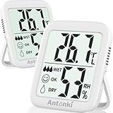 Antonki 2 Stück Innen Raumthermometer,Digital Thermometer Hygrometer...