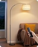 EDISHINE Dimmbar Bogenlampe Wohnzimmer, E27 Stehlampe mit LED-Glühbirne & Fernbedienung,...