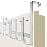 4smile Türgarderobe zum Einhängen – Edelstahl Türhakenleiste zum Einhängen mit Anti-Rutsch-...