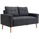 HOMCOM Sofa, 2-Sitzer, skandinavisches Design, hoher Komfort Relaxsessel mit Armlehne,...