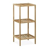 Relaxdays Badregal Walnuss, HBT: 80x35,5x35,5 cm, 3 Ablagen, quadratisch, Standregal Küche,...