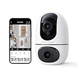 virtavo Überwachungskamera Innen 2MP, 24/7 WiFi, WLAN Dual Lens Kamera...