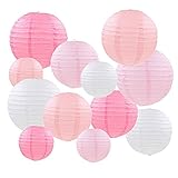 Mondeer Papierlaternen, 12 STÜCKE Rosa Chinesische Runde Laterne Ballon Hängen Dekorationen mit...