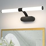 Homefire LED Spiegelleuchte Bad Spiegellampe - Schwarz Badleuchte Wand 40CM Wandlampe Badezimmer 6W...