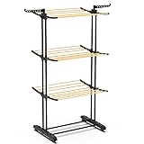 VOUNOT Wäscheständer Turm für Innen, Platzsparender Turmwäscheständer mit Faltbaren Flügeln...