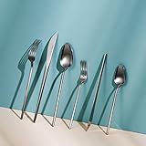 Karaca Vibe Elegance 84-teiliges Besteckset für 12 Personen, Verpackt, Stahl, Menügabel,...