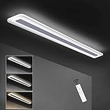 ZMH LED Deckenleuchte Panel dimmbar mit Fernbedienung 100cm 40W weiße Bürolampe aus Metall und...