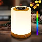 REYLAX Nachtlampe Touch Dimmbar, Stimmungslicht mit 12 RGB Farben und 4 Modi, Schlafzimmer...