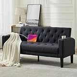 GRAVFORCE Sofa 2 Sitzer Couch mit 2 Ladeports und 2 Becherhaltern 157cm 2er Sofa Klein für...