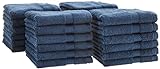Amazon Aware Handtücher aus weicher 100 % Bio-Baumwolle, Waschlappen, 24 Stück, Marine, 33 x 33 cm