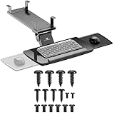 Maclean Tastaturablage Untertisch mit Mausablage | Höhenverstellbar Neigbar Drehbar | Ergonomische...