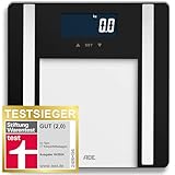 ADE Digitale Körperfettwaage Ines bis 200 kg | Personenwaage mit Körperfettanalyse, BMI,...