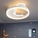 LED Deckenleuchte Delphin, 35cm 24W weiß Kinder Lampe Dimmbar 3000-6000K mit Fernbedienung/Mobile...