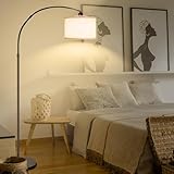 CCLIFE Stehlampe Dimmbar Wohnzimmer Bogenlampe LED E27 Leselampe 60W 2700-6000K Fußschalter 360°...