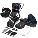 LIONELO Amber Kinderwagen 3 in 1 Kombikinderwagen Set sportlicher Sitz fester...