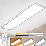 Dimmbar LED Panel Deckenleuchte 120x30 cm mit Fernbedienung, 40W Super Deckenpanel Lampe mit Direkt...