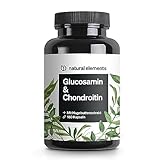 natural elements Glucosamin & Chondroitin – 180 Kapseln – mit Vitamin C für...