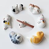 Vastsea 6 Stück Katze Stäbchen Halter, Stäbchen Rest Gabel Halter, Gabel Messer Halter Handwerk...