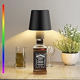 Keepoo LED Akku Tischleuchte Dimmbare Flaschenlampe Warmweiß 8 Farben RGB mit 5200 mAh, IP54...