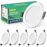 LED Spots 230V 5W IP44, 6er Set LED Einbaustrahler Flach 3000K Warmweiß, 450lm Deckenspots LED...