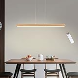 LED Pendelleuchte Holz, 90CM dimmbare Hängeleuchte Esstisch mit Fernbedienung, Esstischlampe...