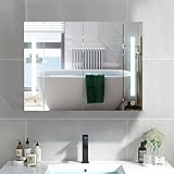CLIPOP Spiegelschrank Bad mit LED Beleuchtung 3 Lichtfarbe Einstellbar Badezimmer Hängeschrank...