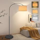 Fortand Bogenlampe Wohnzimmer Stehlampe, LED Stehleuchte mit 3 Farbtemperaturen 12W E27 Bogenleuchte...