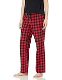 Amazon Essentials Damen Pyjamahose aus Flanell, Rot Buffalo Karos, M
