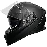 Integralhelm Helm Motorradhelm Rollerhelm RALLOX 69-2 Größe L matt schwarz mit...