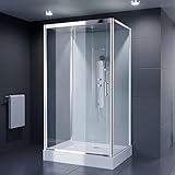 Duschmeister Virginia Komplettdusche Fertigdusche 115 cm x 90 cm x 215 cm hoch Duschkabine Eckdusche...