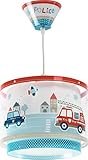DALBER Kinderleuchte Pendelleuchte POLIZEI Deckenleuchte Kinderzimmer Kinderlampe, Blau, 26.5 x 26.5...