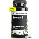 natural elements Melatonin – 365 Tabletten – 0,5mg Melatonin pro Tablette – hochdosiert –...