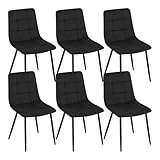 EUGAD Esszimmerstühle 6er Set, für Esszimmer Küche Wohnzimmer, Küchenstühle gepolstert mit...