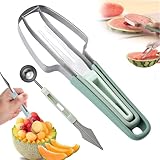 Melonenschneider 3-In-1 Wassermelonen Schneider,2025 Neu Tragbare Obstschneider...