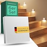 Scandinavian home 6er Set LED Treppenbeleuchtung Außen/Innen I Helligkeit einstellbar I IP65 230V...