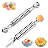 2 Stück Obstschnitzwerkzeuge, Melonenlöffel Kugelschaufel, Melonenentkerner Obstschnitzwerkzeuge,...
