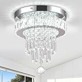 Kristall Kronleuchter K9 Deckenleuchte Flush Mount 20 W LED, Ø25cm, 6500K Kaltweiß, mit...