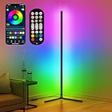 riyo LED Stehlampe, Stehlampe für Wohnzimmer mit APP-Steuerung und Fernbedienung, RGB-Ecklampe mit...