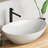VMbathrooms Premium Waschbecken Oval mit Lotus-Effekt | 41x 33x 14,5 cm |Aufsatzwaschbecken für das...