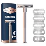 King C. Gillette Rasierhobel für Männer, mit sicherer Doppel-Schneidekante, Metallgriff und...