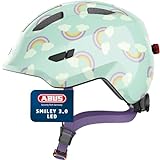 ABUS Kinderhelm Smiley 3.0 LED - Fahrradhelm mit Licht - tiefe Passform & Platz...