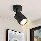 ZMH Deckenstrahler Schwarz Deckenleuchte Flur: Deckenlampe GU10 Spots 1 Flammig 350°Schwenkbar...