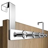 Menz Türgarderobe zum Einhängen - Edelstahl Tür-Garderobe mit Türhaken in runder Ausführung,...