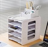 LATERN 5 Stufiger Briefablage Organizer, A4 Papier Ablagefach Aktendokumenthalter Schreibtisch...