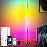 NIKYJM LED Stehlampe Wohnzimmer 145cm RGB Stehlampe Dimmbar Standleuchte LED Ecklampe mit...