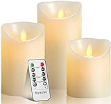 Biyanuo LED-Kerzen, flammenlose Kerzen, flammenloses kerzenlichter，10,2 cm, 12,7 cm, 15,2 cm,...