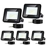 Tubiaz 5er 20W LED Flutlicht, Superhell LED Scheinwerfer Flutbeleuchtung, 1700LM Warmweiß IP66...