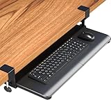 BONTEC Tastaturablage, Unter dem Schreibtisch Ausziehbar mit C Klemme Groß Format, Standfest...
